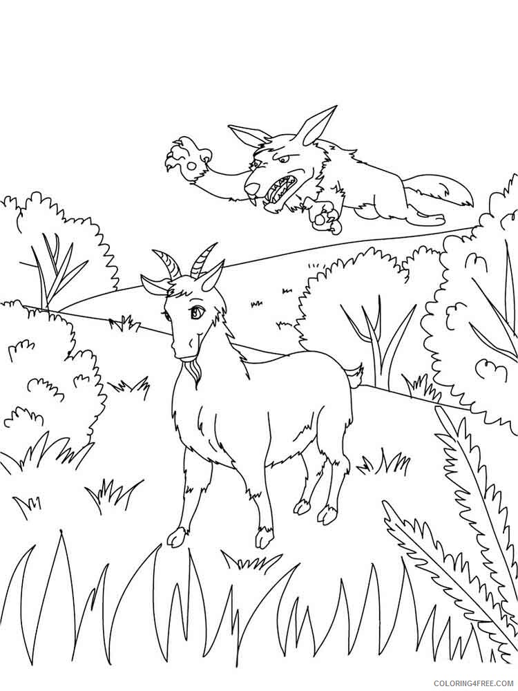 Goat Coloring Pages Animal Printable Sheets animals goat 6 2021 2442 Coloring4free