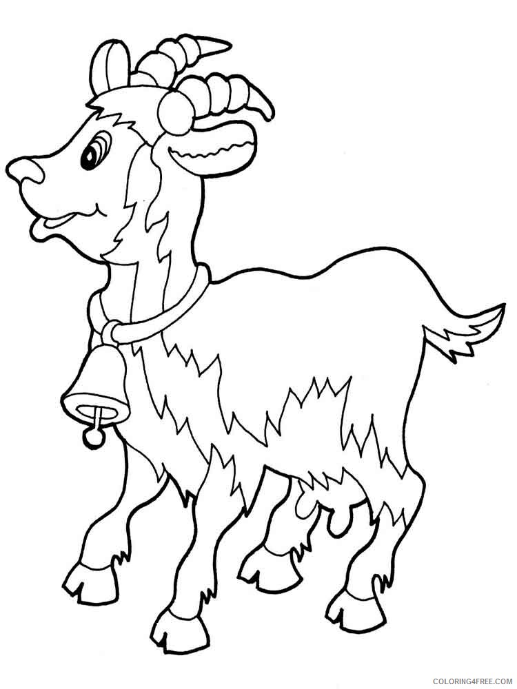 Goat Coloring Pages Animal Printable Sheets animals goat 8 2021 2444 Coloring4free