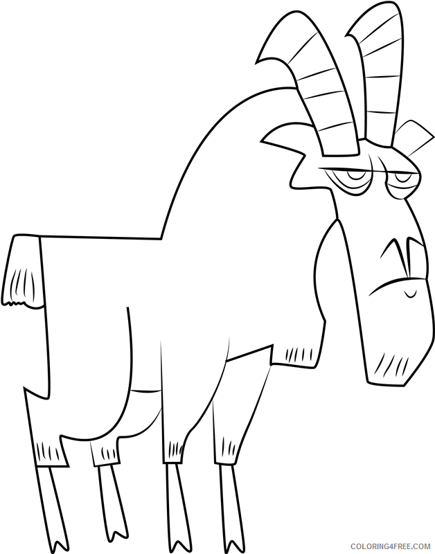 Goat Coloring Pages Animal Printable Sheets cartoon goat 2021 2426 Coloring4free