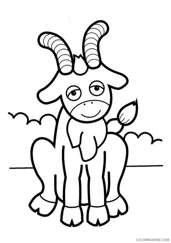 Goat Coloring Pages Animal Printable Sheets friendly goat 2021 2425 Coloring4free