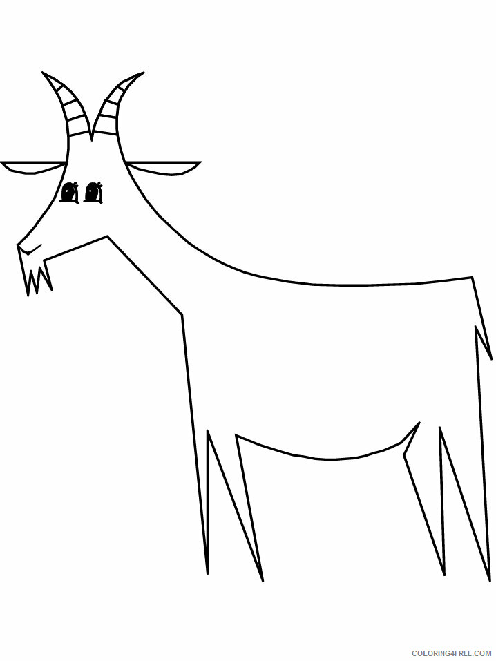 Goat Coloring Pages Animal Printable Sheets goat3 2021 2455 Coloring4free