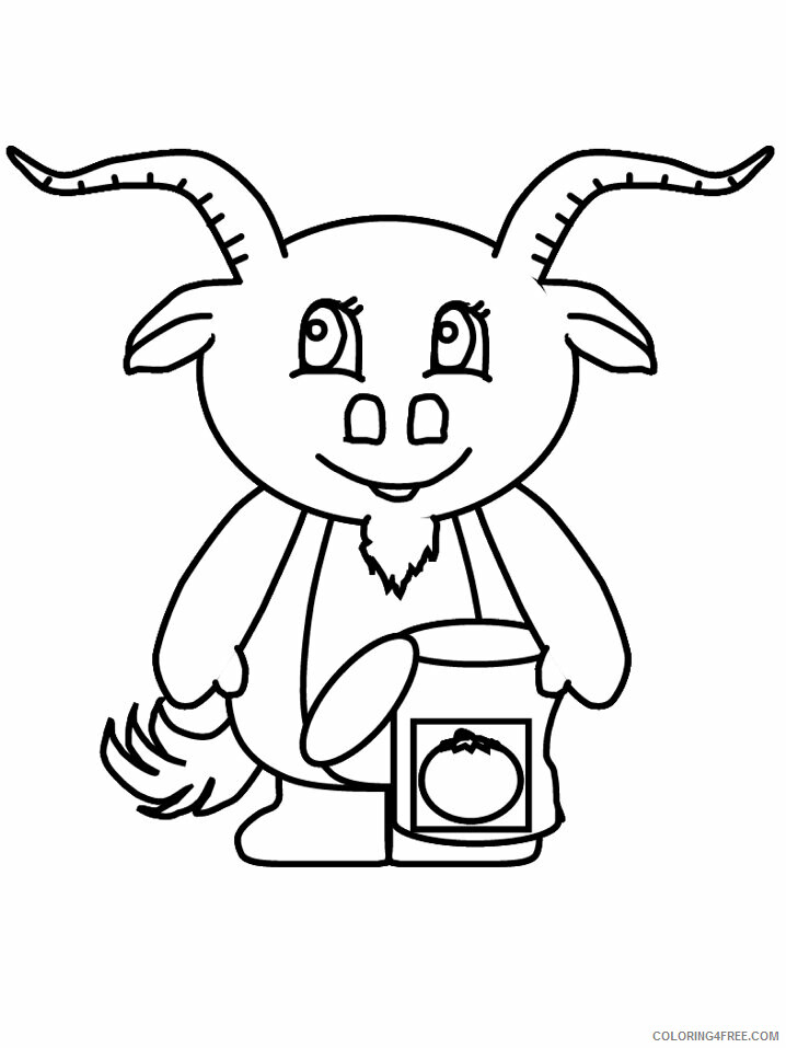 Goat Coloring Pages Animal Printable Sheets goat4 2021 2456 Coloring4free