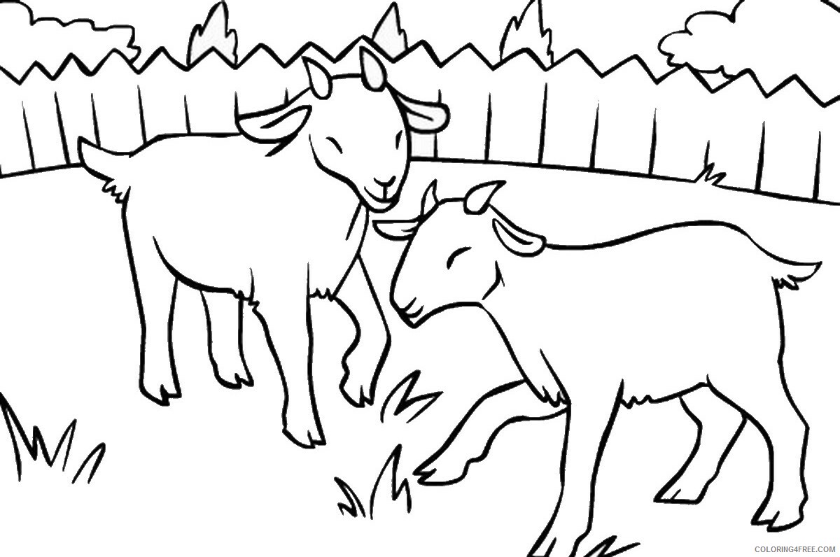 Goat Coloring Pages Animal Printable Sheets goat_cl_05 2021 2450 Coloring4free