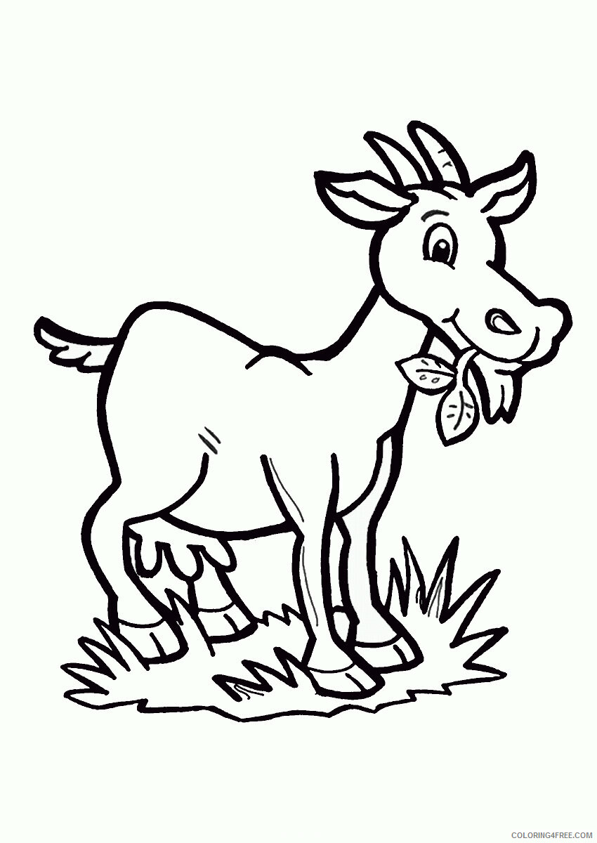 Goat Coloring Pages Animal Printable Sheets goat_cl_14 2021 2451 Coloring4free