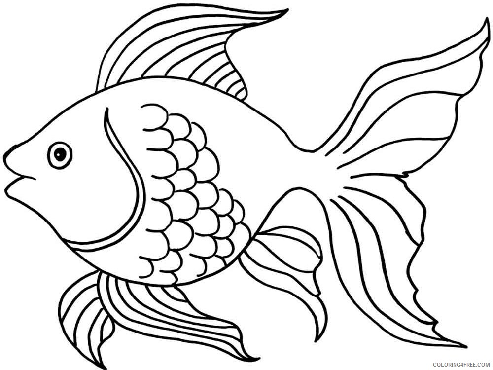 Goldfishes Coloring Pages Animal Printable Sheets Goldfishes 1 2021 2468 Coloring4free