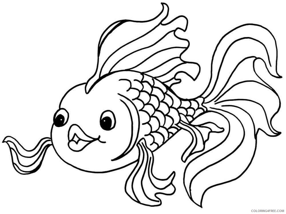 Goldfishes Coloring Pages Animal Printable Sheets Goldfishes 10 2021 2469 Coloring4free