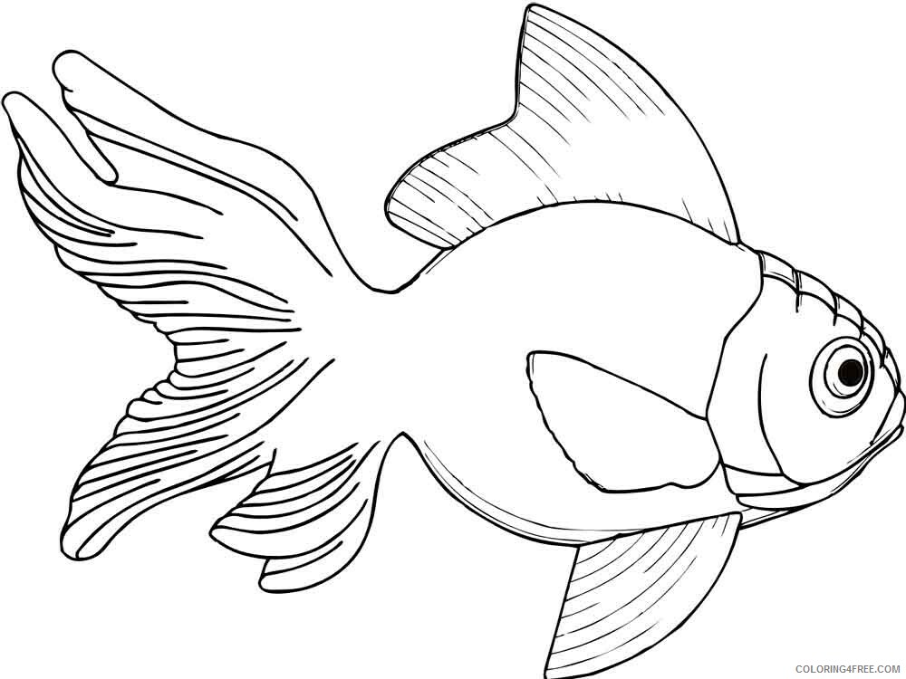 Goldfishes Coloring Pages Animal Printable Sheets Goldfishes 2 2021 2473 Coloring4free