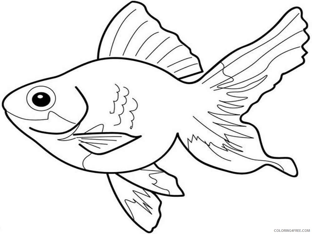 Goldfishes Coloring Pages Animal Printable Sheets Goldfishes 6 2021 2476 Coloring4free