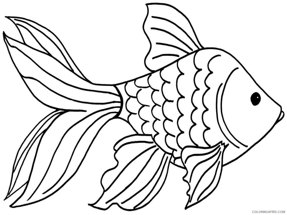 Goldfishes Coloring Pages Animal Printable Sheets Goldfishes 9 2021 2478 Coloring4free