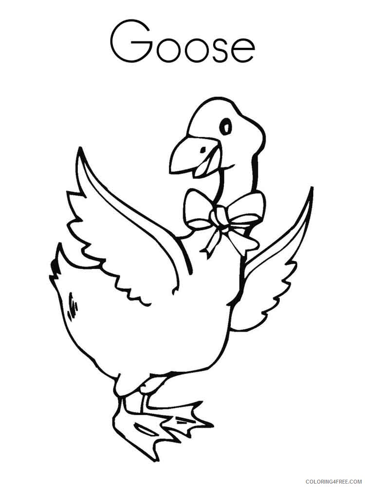 Goose Coloring Pages Animal Printable Sheets Gooses birds 8 2021 2488 Coloring4free