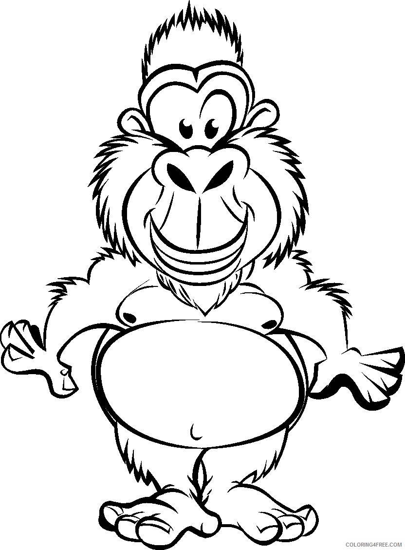 Gorilla Coloring Pages Animal Printable Sheets Funny Gorilla 2021 2497 Coloring4free