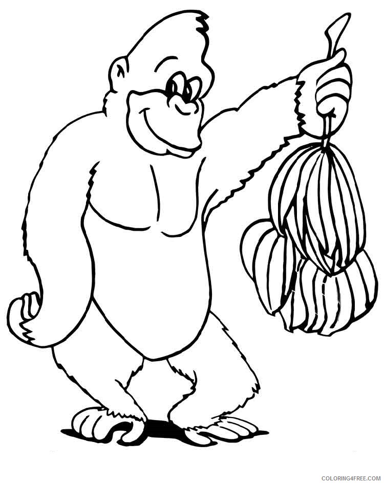 Gorilla Coloring Pages Animal Printable Sheets gorilla 17 2021 2505 Coloring4free