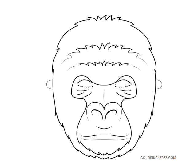 Gorilla Coloring Pages Animal Printable Sheets gorilla mask 2021 2510 Coloring4free