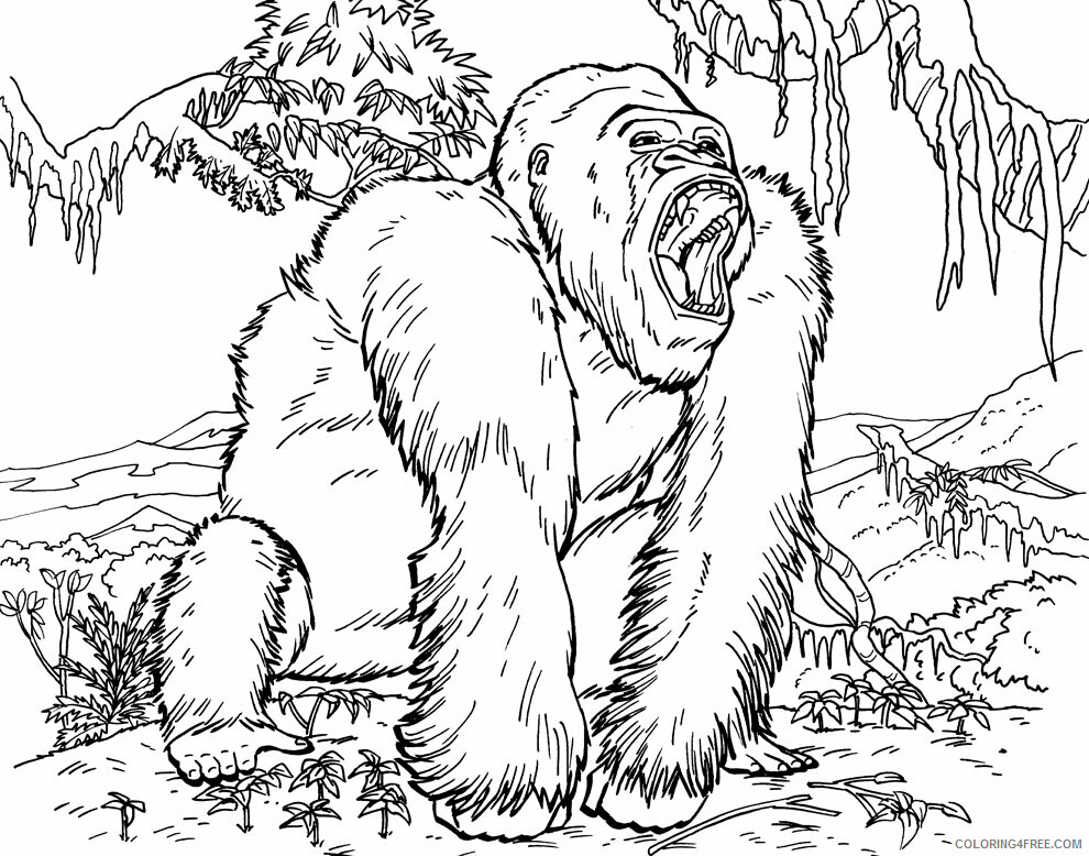 Gorilla Coloring Sheets Animal Coloring Pages Printable 2021 2120 Coloring4free