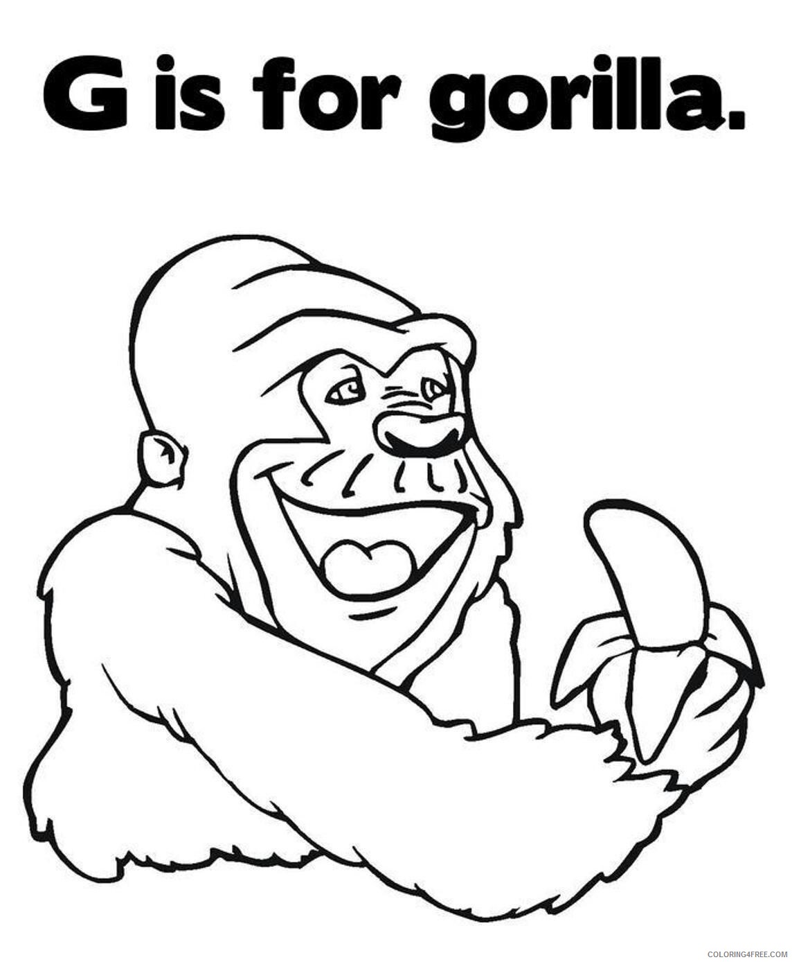 Gorilla Coloring Sheets Animal Coloring Pages Printable 2021 2125 Coloring4free