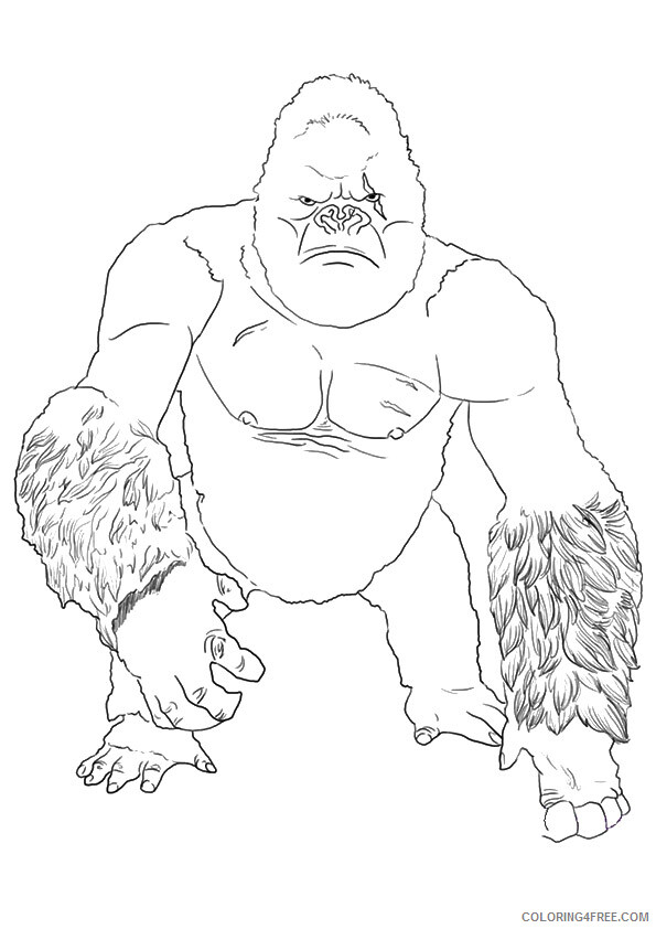 Gorilla Coloring Sheets Animal Coloring Pages Printable 2021 2130 Coloring4free