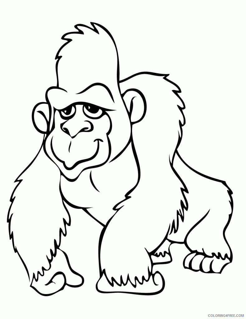 Gorilla Coloring Sheets Animal Coloring Pages Printable 2021 2156 Coloring4free