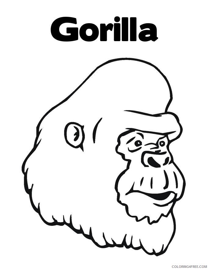 Gorilla Coloring Sheets Animal Coloring Pages Printable 2021 2163 Coloring4free