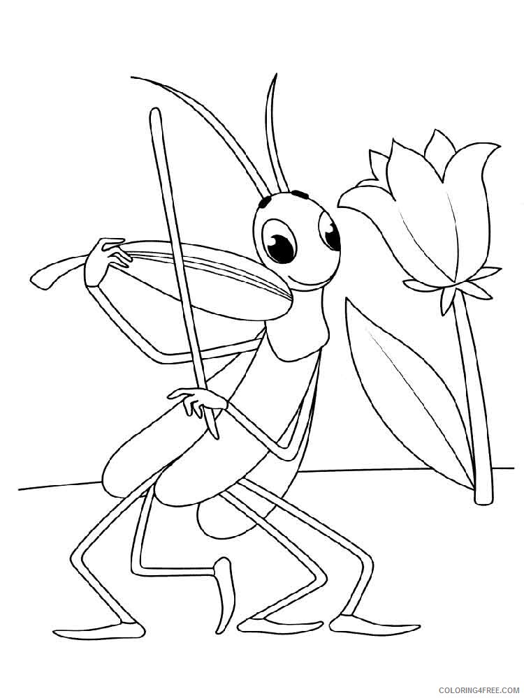 Grasshopper Coloring Pages Animal Printable Sheets Grasshopper 5 2021 2520 Coloring4free