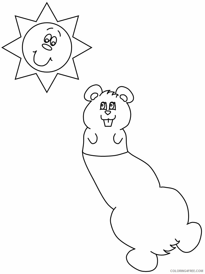 Groundhog Coloring Pages Animal Printable Sheets 14 2021 2527 Coloring4free