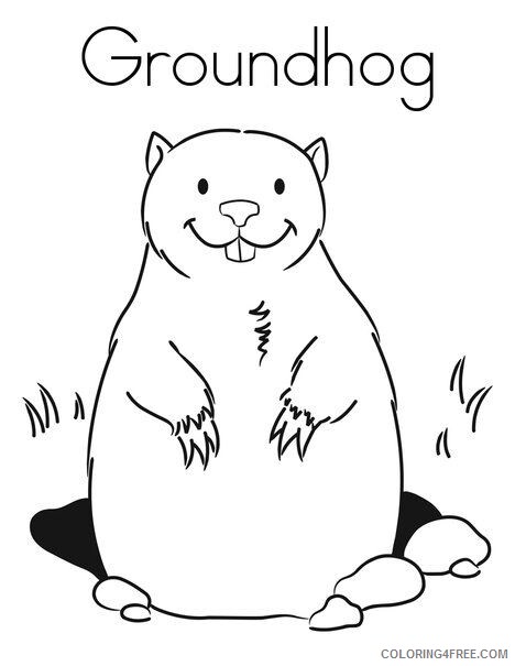Groundhog Coloring Pages Animal Printable Sheets Groundhog 2021 2531 Coloring4free