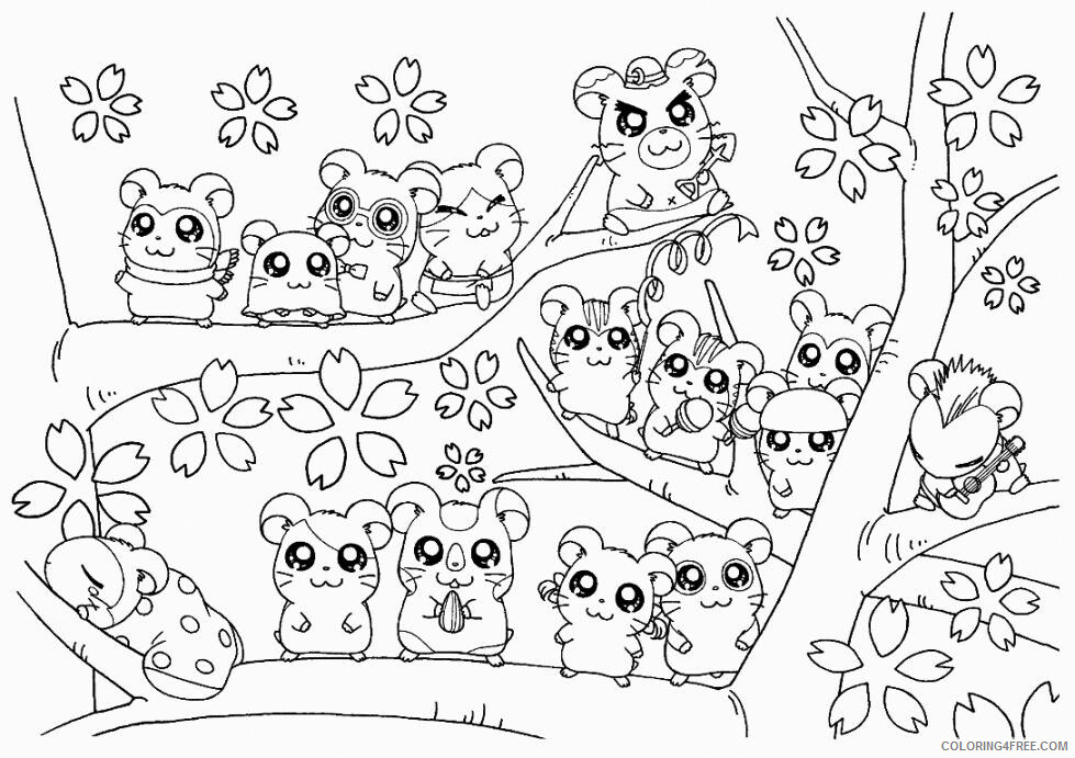Hamster Coloring Pages Animal Printable Sheets Cute Hamsters 2021 2563 Coloring4free