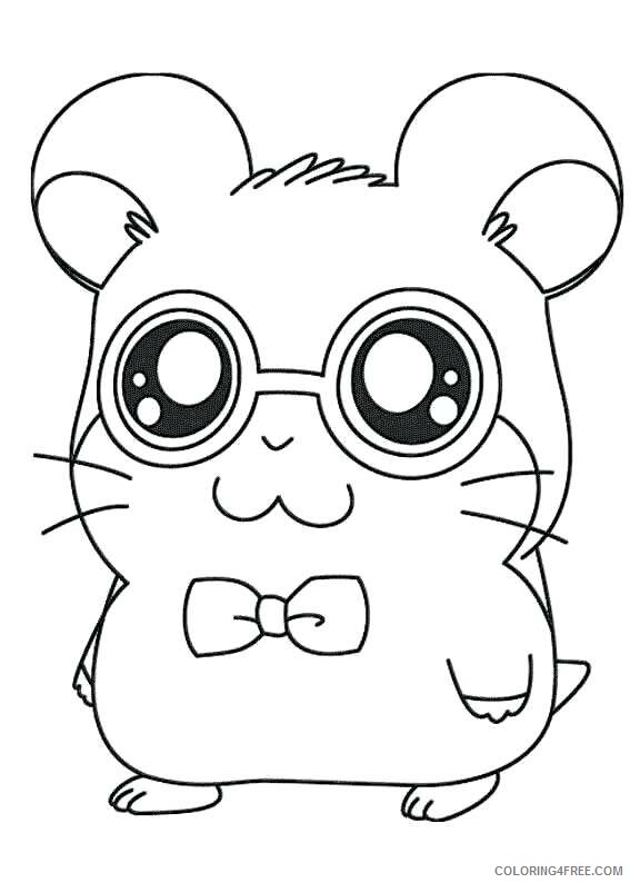 Hamster Coloring Pages Animal Printable Sheets Hamster with Glasses 2021 2579 Coloring4free