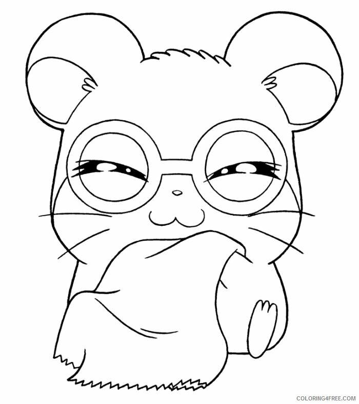 Hamster Coloring Pages Animal Printable Sheets Happy Hamster 2021 2580 Coloring4free
