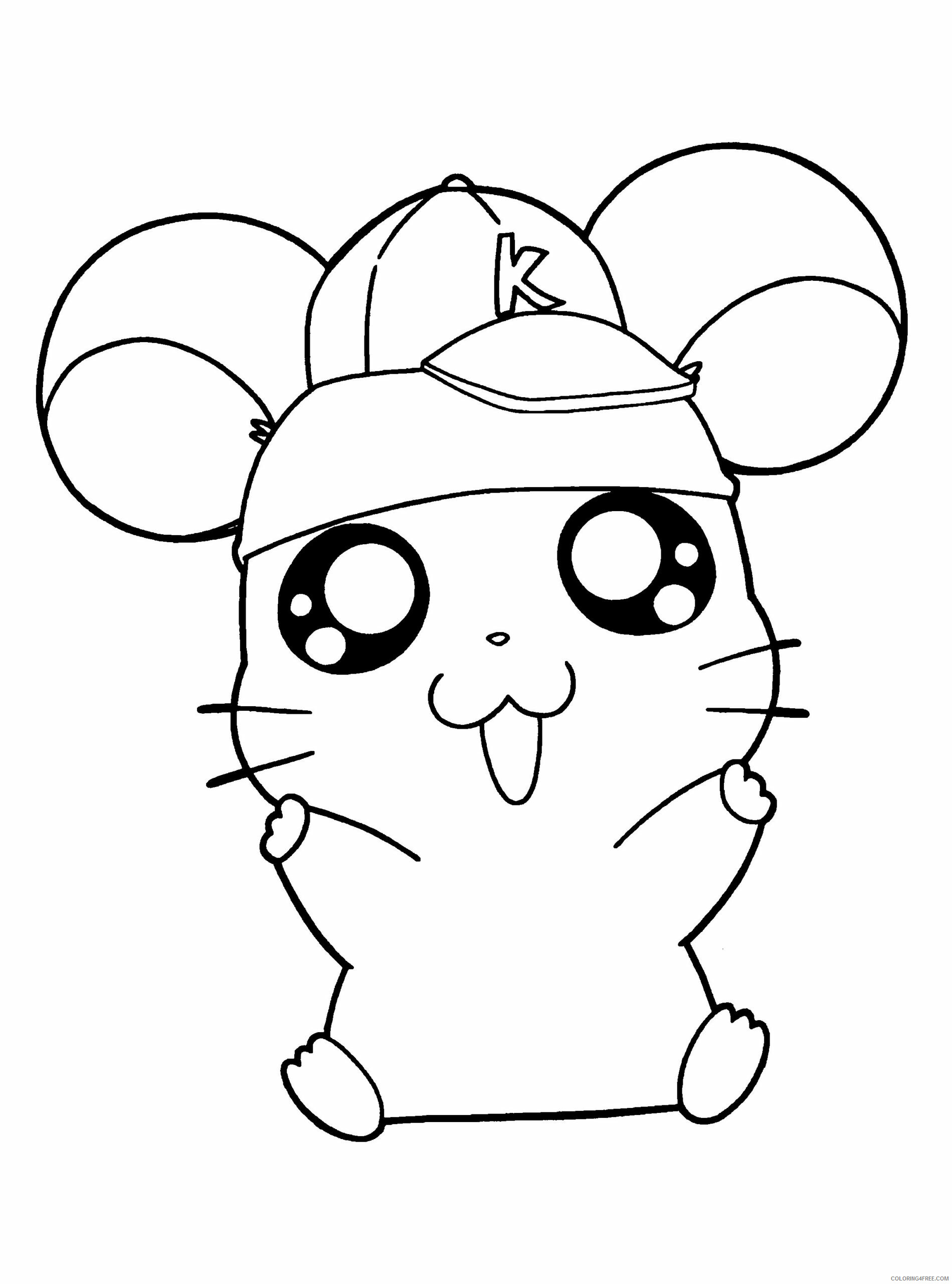 Hamster Coloring Pages Animal Printable Sheets Happy Hamster 2021 2581 Coloring4free