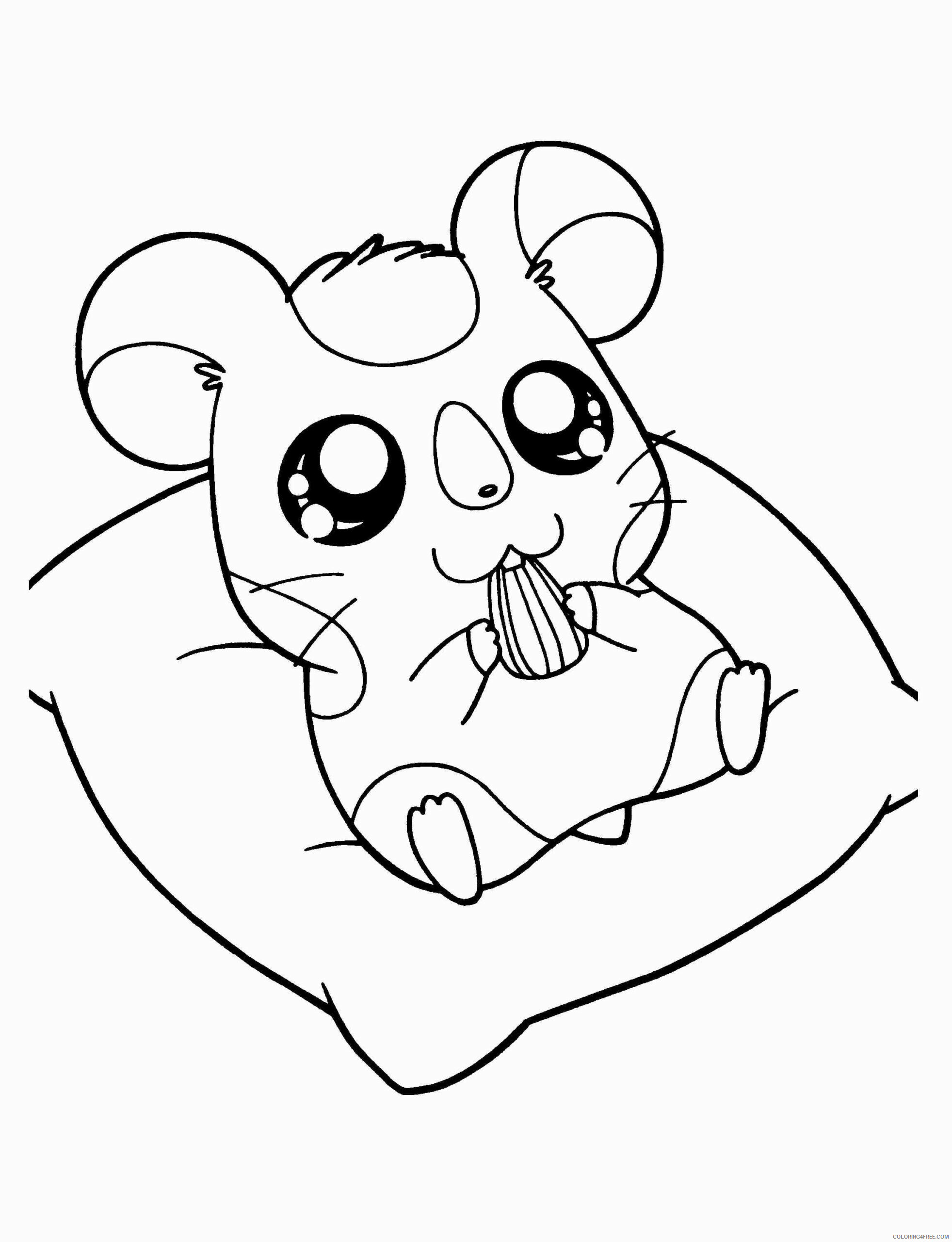 Hamster Coloring Pages Animal Printable Sheets Sweet Hamster 2021 2586 Coloring4free
