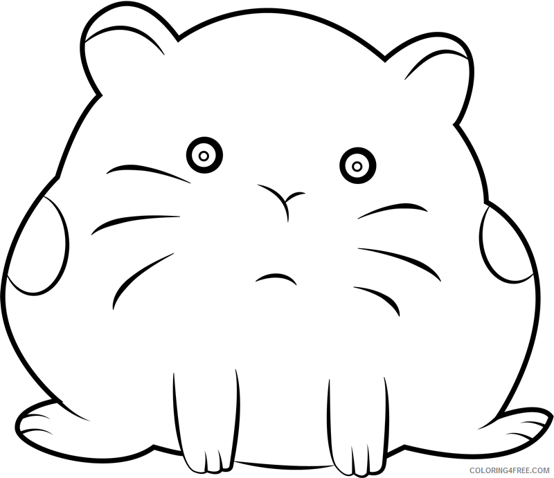 Hamster Coloring Pages Animal Printable Sheets cute hamster 2021 2554 Coloring4free