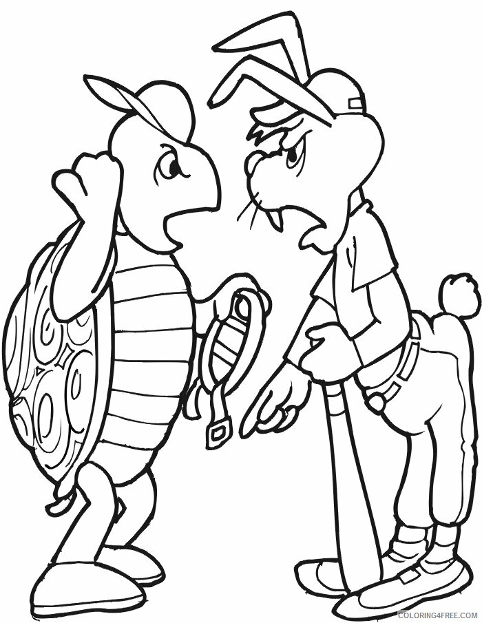 Hare Coloring Pages Animal Printable Sheets Tortoise and Hare 2021 2604 Coloring4free