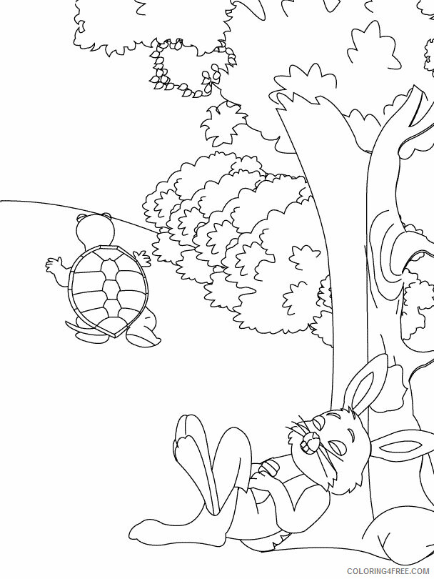 Hare Coloring Pages Animal Printable Sheets Tortoise and Hare 2021 2605 Coloring4free