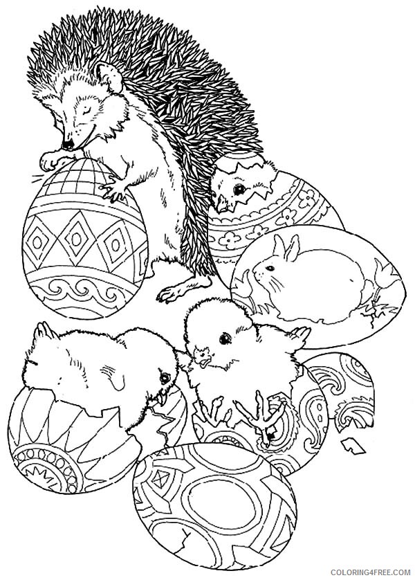 Hedgehog Coloring Pages Animal Printable Sheets Decorating Easter Eggs 2021 Coloring4free
