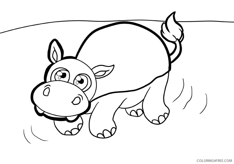 Hippo Coloring Sheets Animal Coloring Pages Printable 2021 2320 Coloring4free