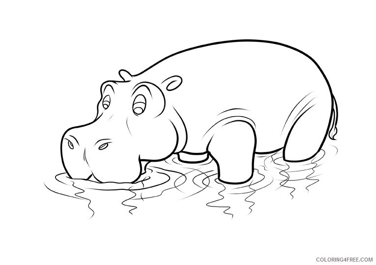 Hippo Coloring Sheets Animal Coloring Pages Printable 2021 2323 Coloring4free