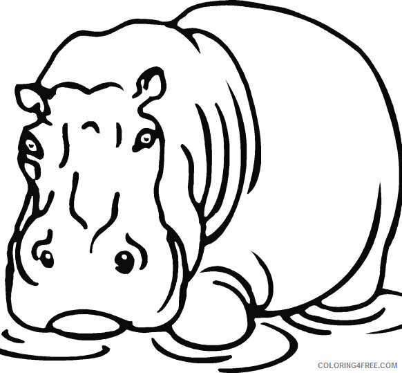 Hippo Coloring Sheets Animal Coloring Pages Printable 2021 2325 Coloring4free