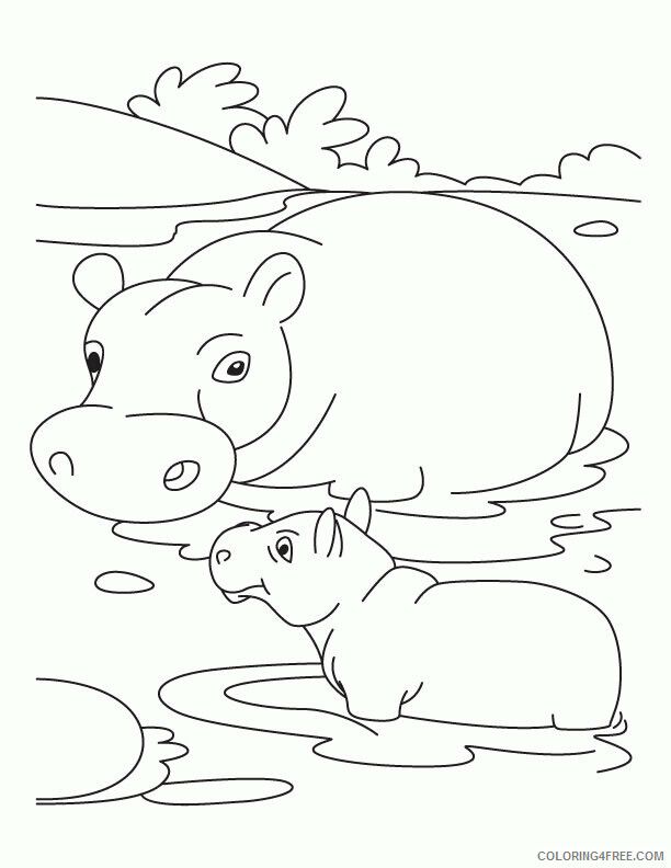 Hippo Coloring Sheets Animal Coloring Pages Printable 2021 2353 Coloring4free
