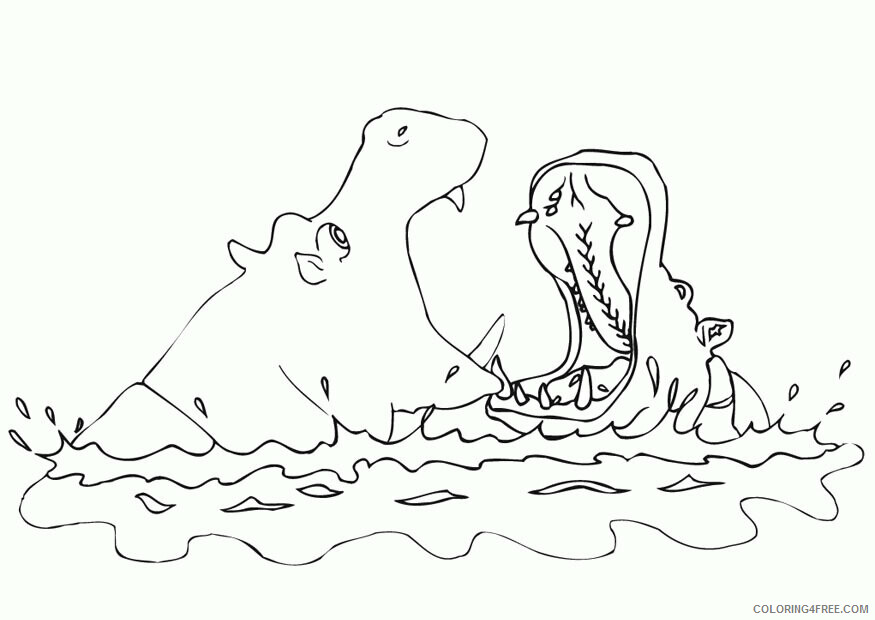 Hippo Coloring Sheets Animal Coloring Pages Printable 2021 2356 Coloring4free