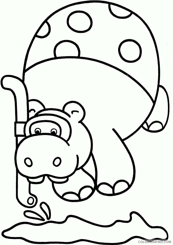 Hippo Coloring Sheets Animal Coloring Pages Printable 2021 2358 Coloring4free