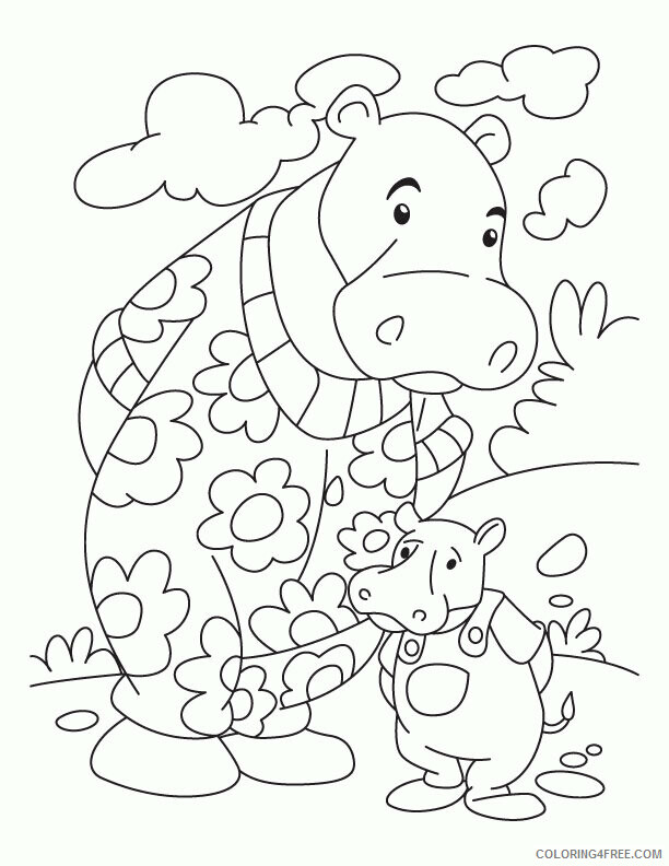 Hippo Coloring Sheets Animal Coloring Pages Printable 2021 2367 Coloring4free