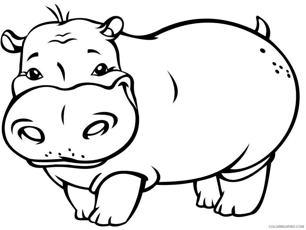 Hippopotamus Coloring Pages Animal Printable Sheets 337 2021 2708 Coloring4free