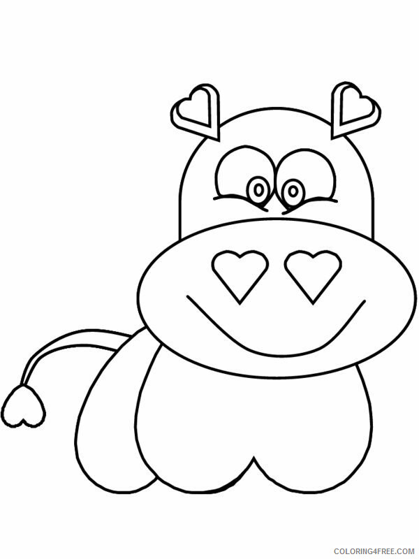 Hippopotamus Coloring Pages Animal Printable Sheets Cute Hippo 2021 2677 Coloring4free