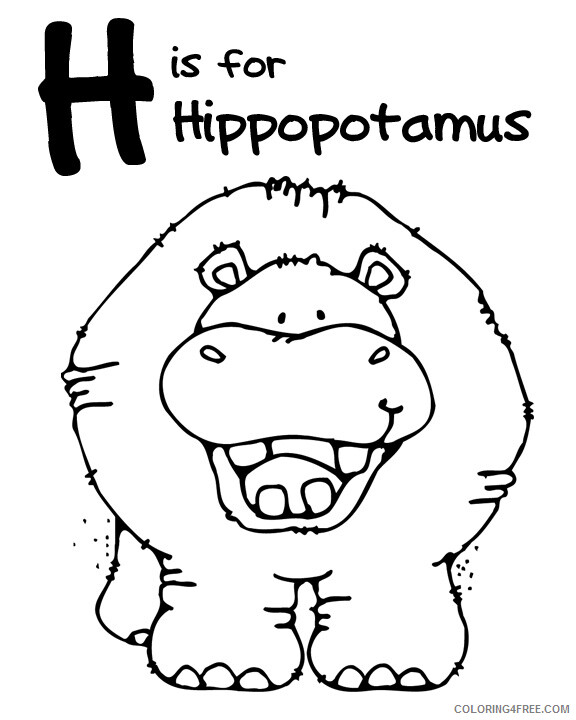 Hippopotamus Coloring Pages Animal Printable Sheets Hippo Pictures 2021 2705 Coloring4free