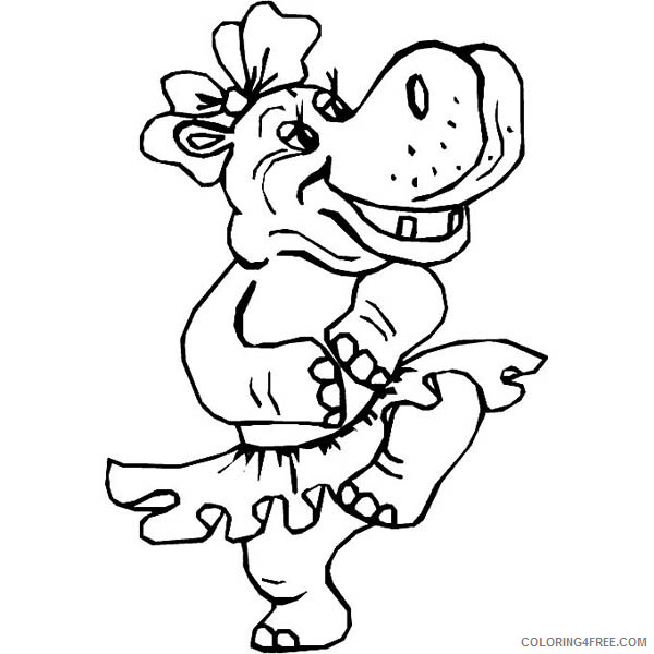Hippopotamus Coloring Pages Animal Printable Sheets Hippo to Print 2021 2704 Coloring4free