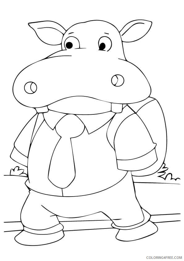 Hippopotamus Coloring Pages Animal Printable Sheets hippo going 2021 2672 Coloring4free