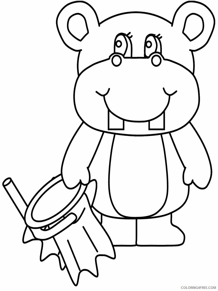 Hippopotamus Coloring Pages Animal Printable Sheets hippo5 2021 2696 Coloring4free