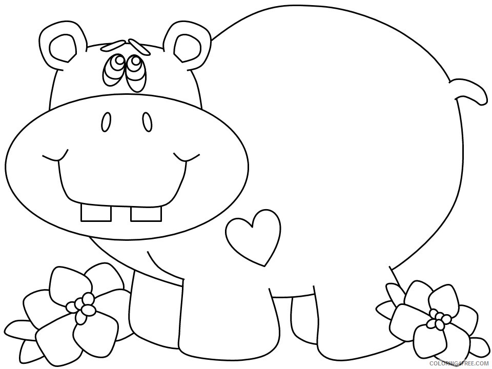 Hippopotamus Coloring Pages Animal Printable Sheets hippo7 2021 2699 Coloring4free