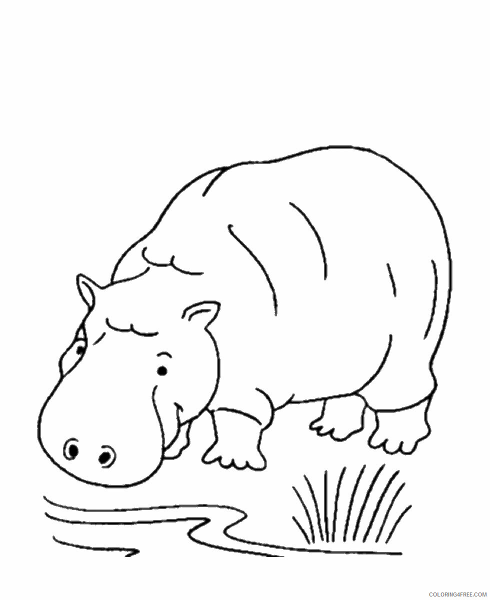 Hippopotamus Coloring Pages Animal Printable Sheets hippo_CL_03 2021 2685 Coloring4free