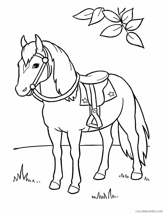 Horses Coloring Pages Animal Printable Sheets Cute Horse 2021 2742 Coloring4free